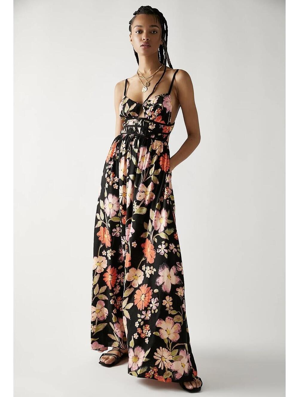 EUC Free People Wisteria Cutout Maxi Dress size S
